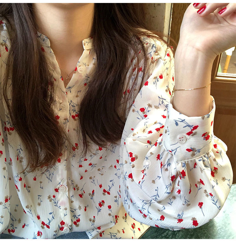 Sweet Floral Loose Blouse Shirt