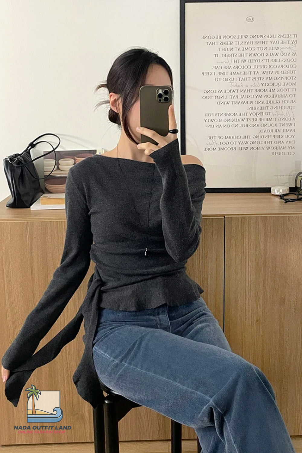 Ruffles Lace Up Elegant Off Shoulder Sweater