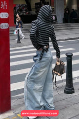 Loose Retro Blue Wide Leg Jeans Pants
