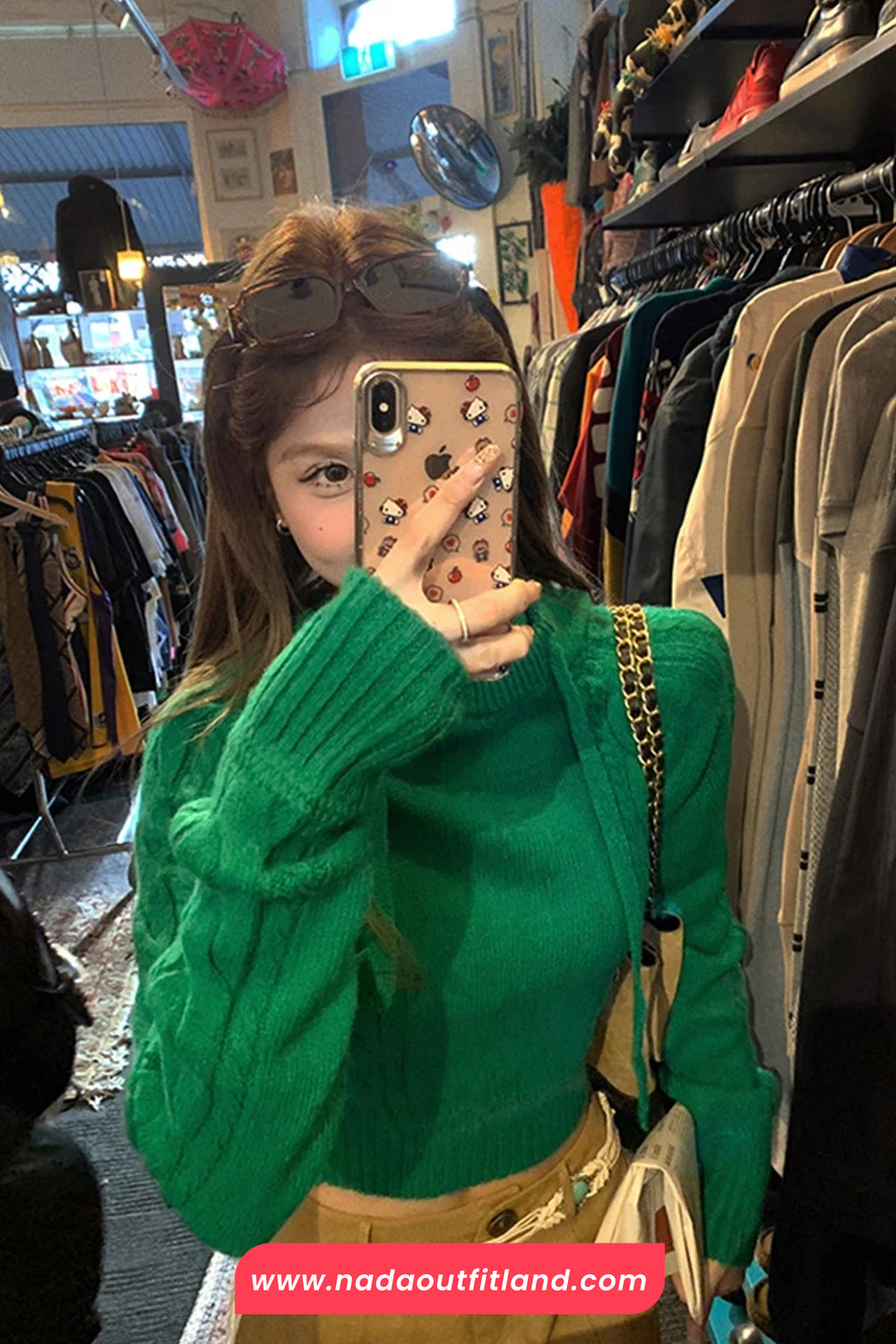 Long Sleeve Cropped Style Hooded Knitted Sweater