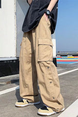 Loose Cargo Pockets Straight Casual Men Pants