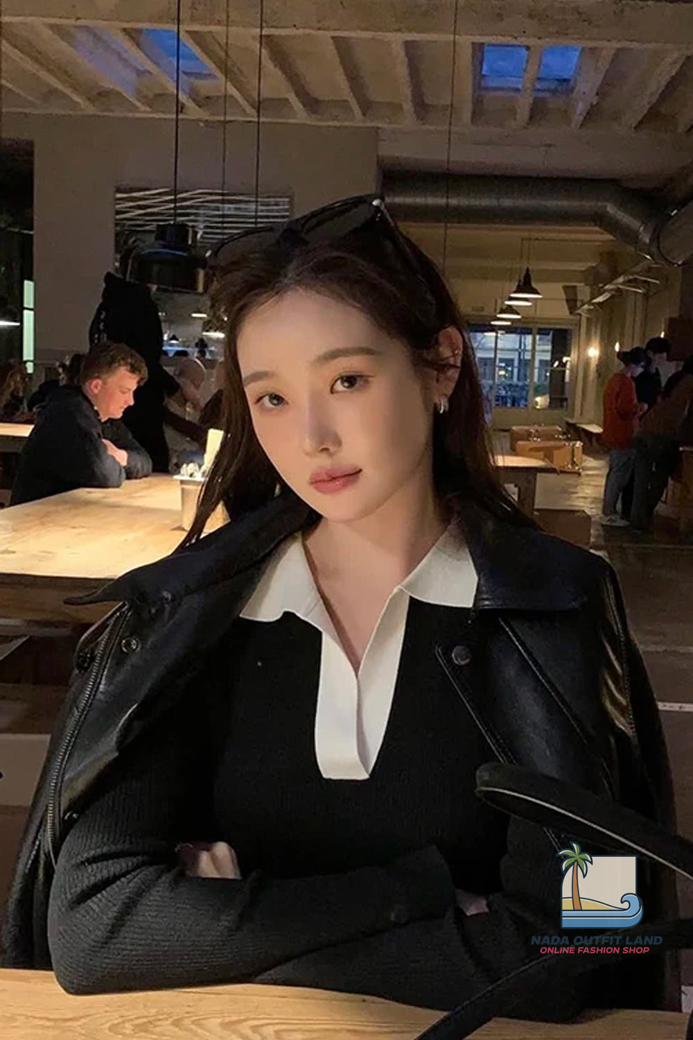 Long Sleeve V-Neck Lapel Collar Elegant Sweater