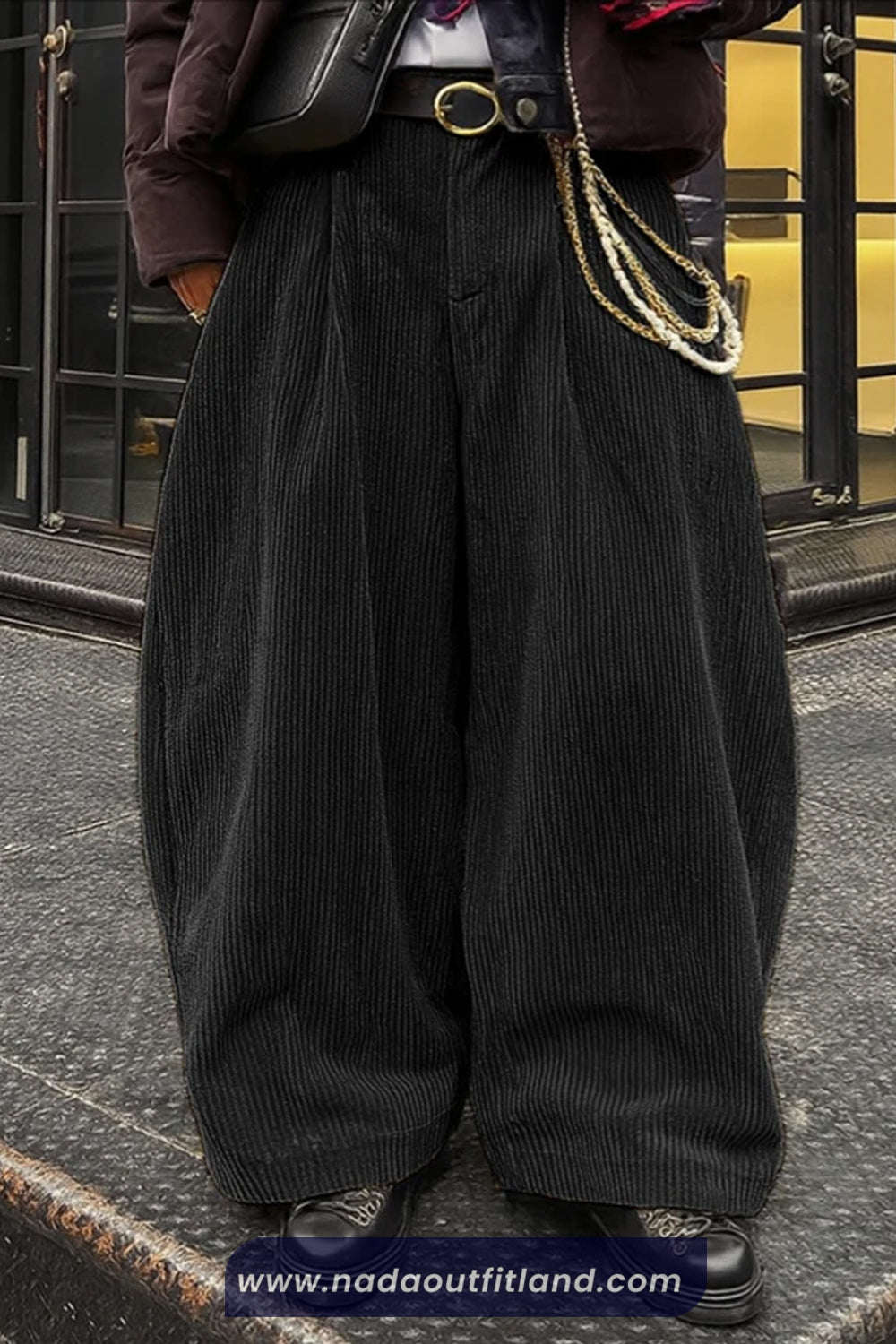 Loose Style Wide Leg Corduroy Men Pants