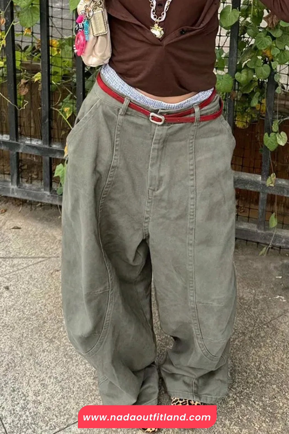 Loose Vintage Pockets Wide Leg Pants
