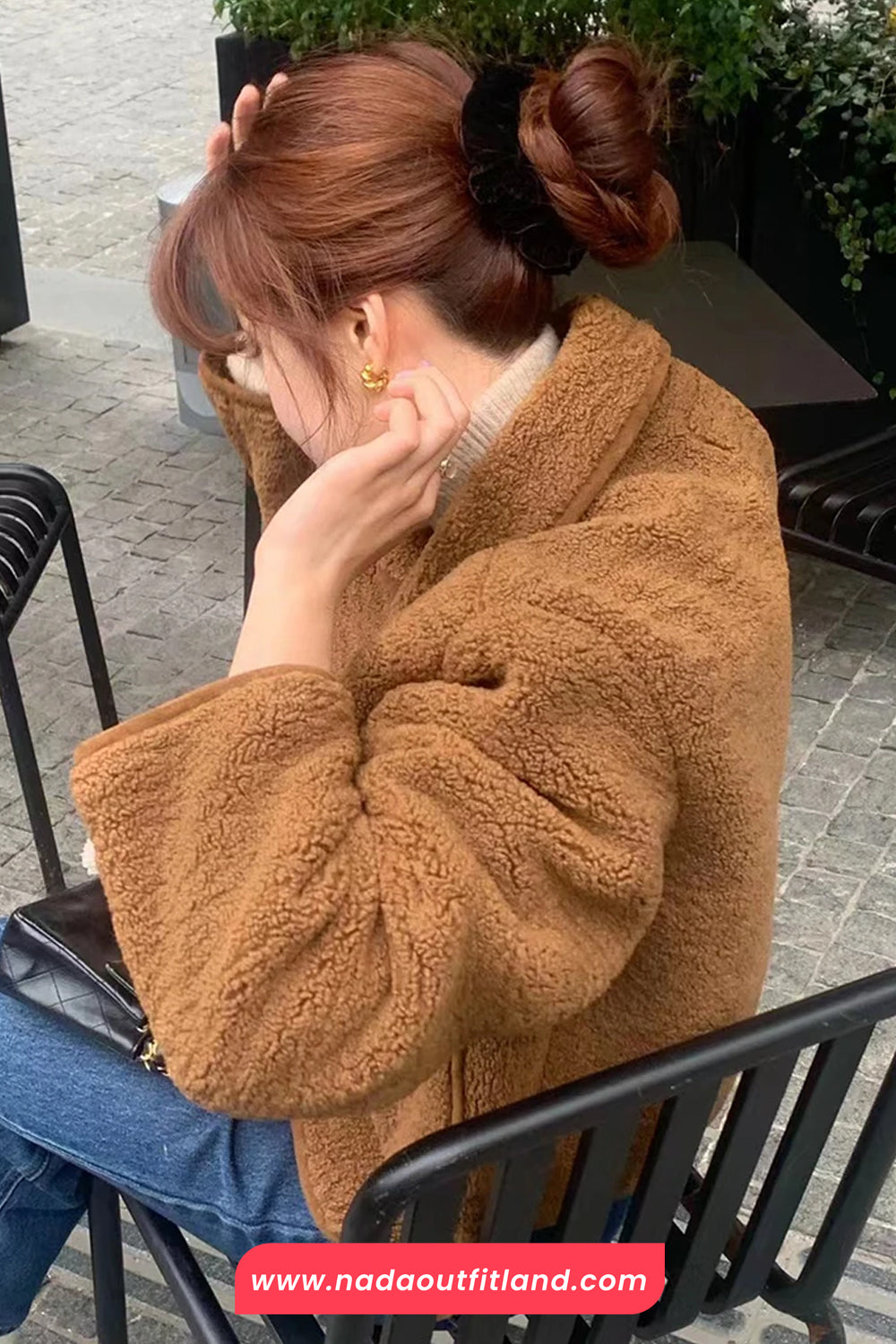 Lapel Collar Vintage Lamb Wool Fluffy Cropped Jacket
