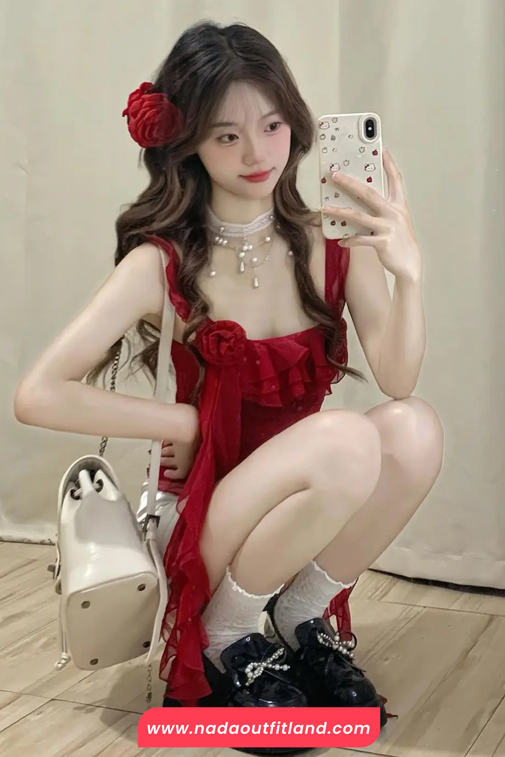 Sexy Sleeveless Irregular Red Crop Tops