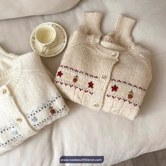 Long Sleeve Flowers Embroidered Cardigan Sweater