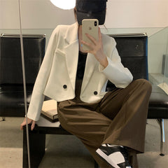 Cropped Style Casual Simple Blazers