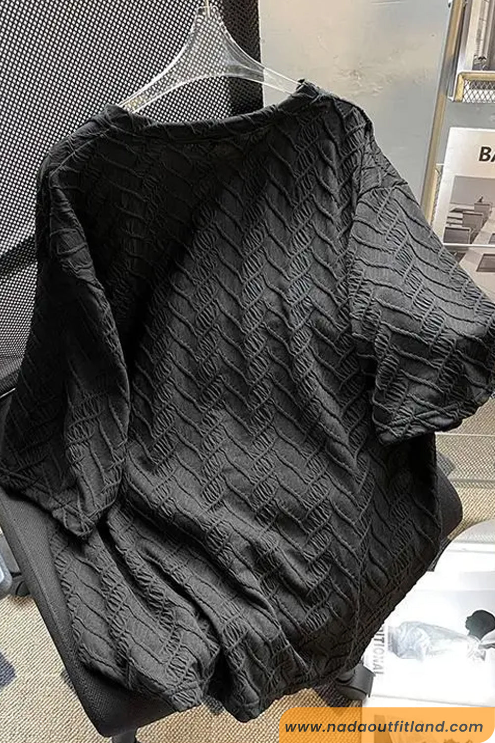 Loose Short Sleeve Textured Style Men Shirt