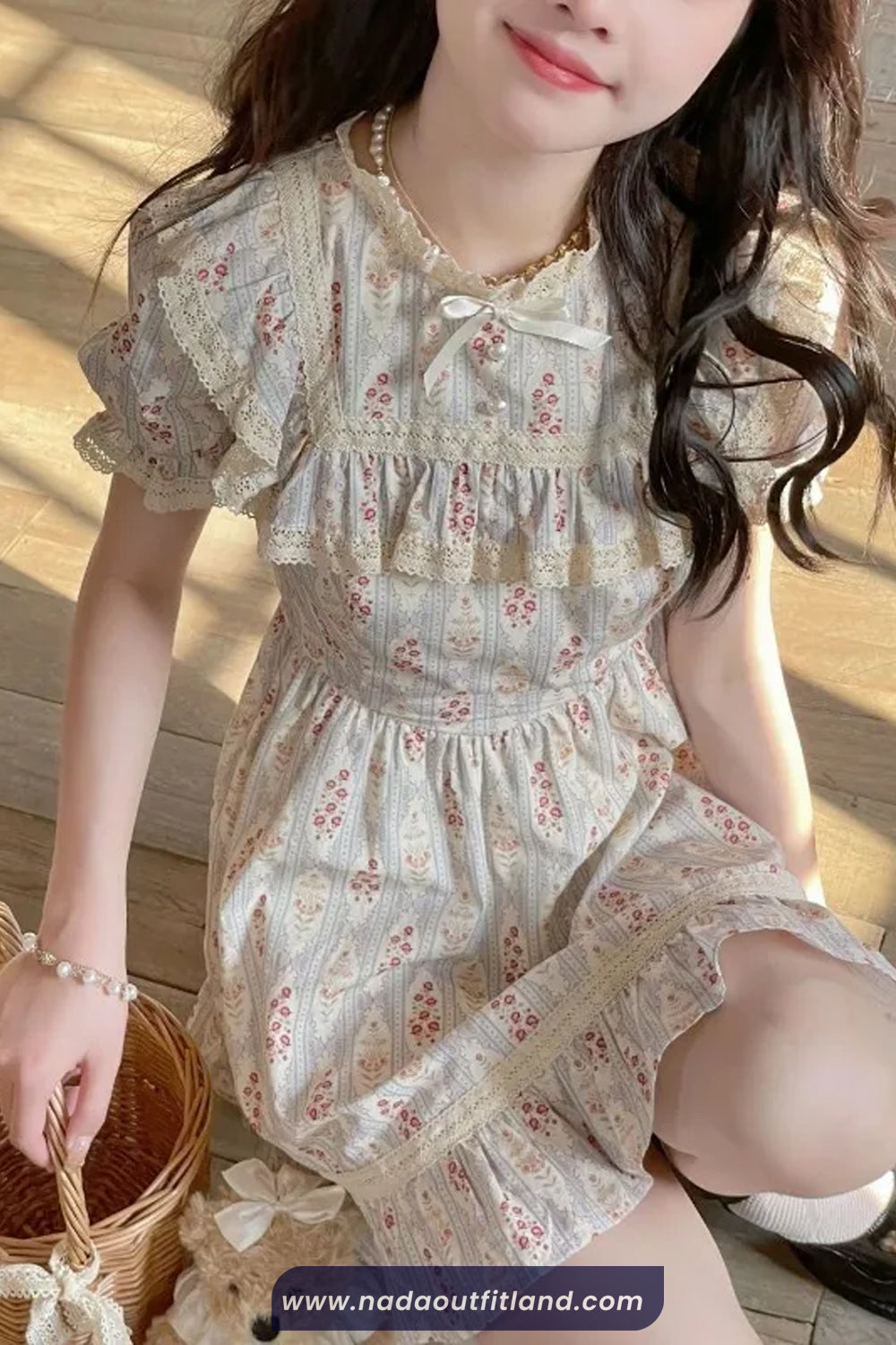 Short Sleeve Vintage Stand Collar Floral Pattern Mini Dress