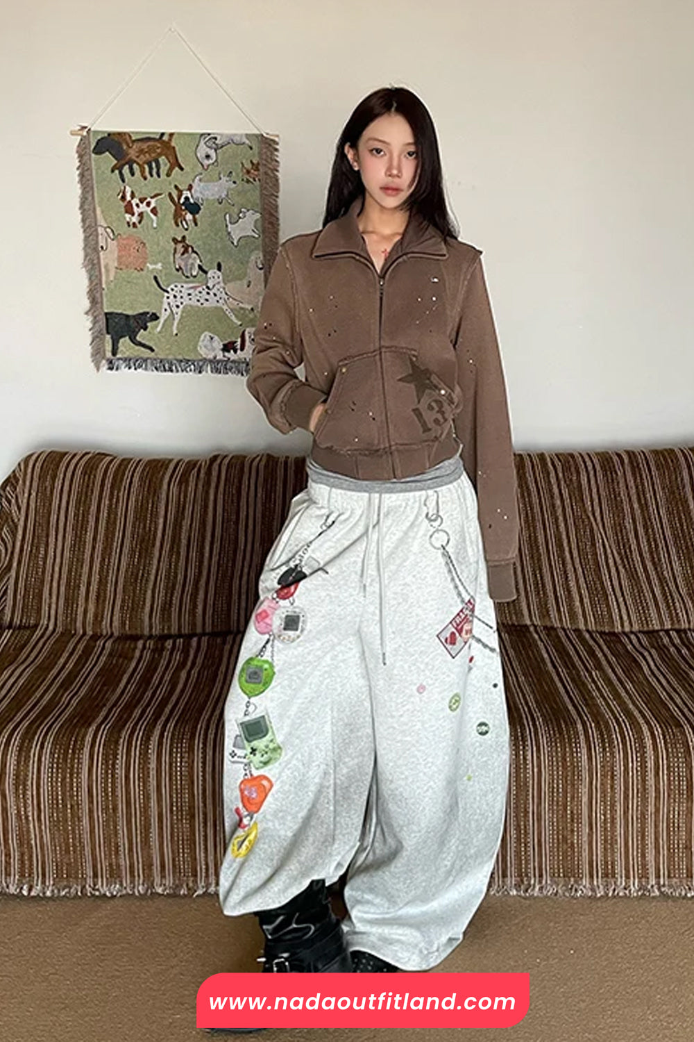 Loose Retro Games Console Printed Casual Sweatpants
