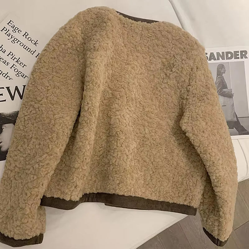 Vintage Lamb Faux Wool Elegant Jacket