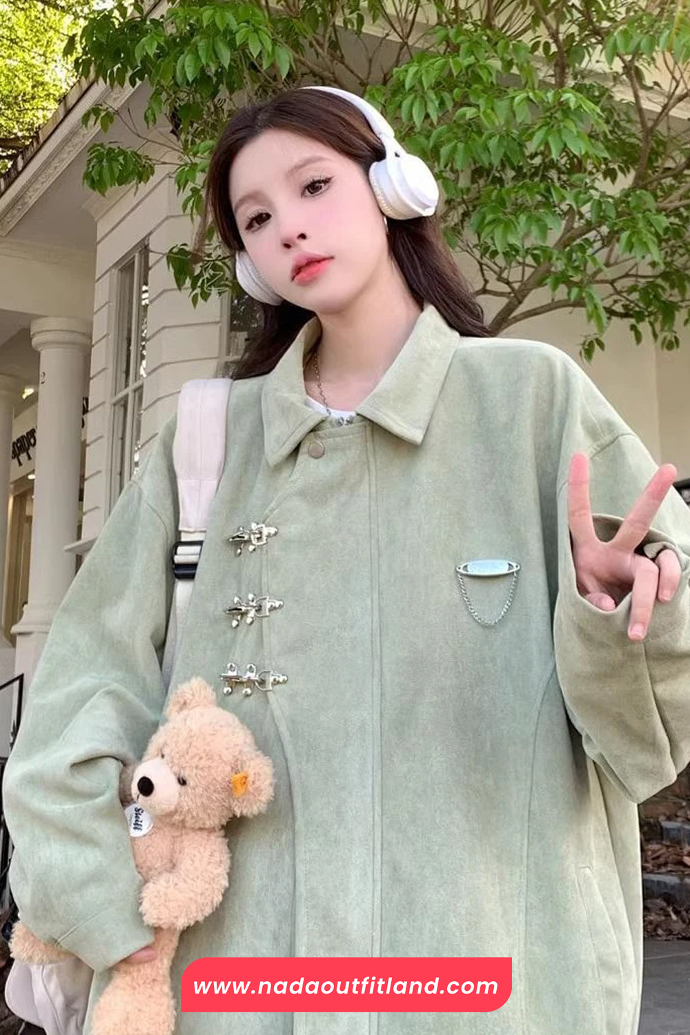 Loose Pins Buckle Buttons Style Streetwear Jacket
