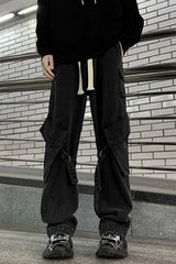 High Waist Hip Hop Multi Pockets Jeans Pants