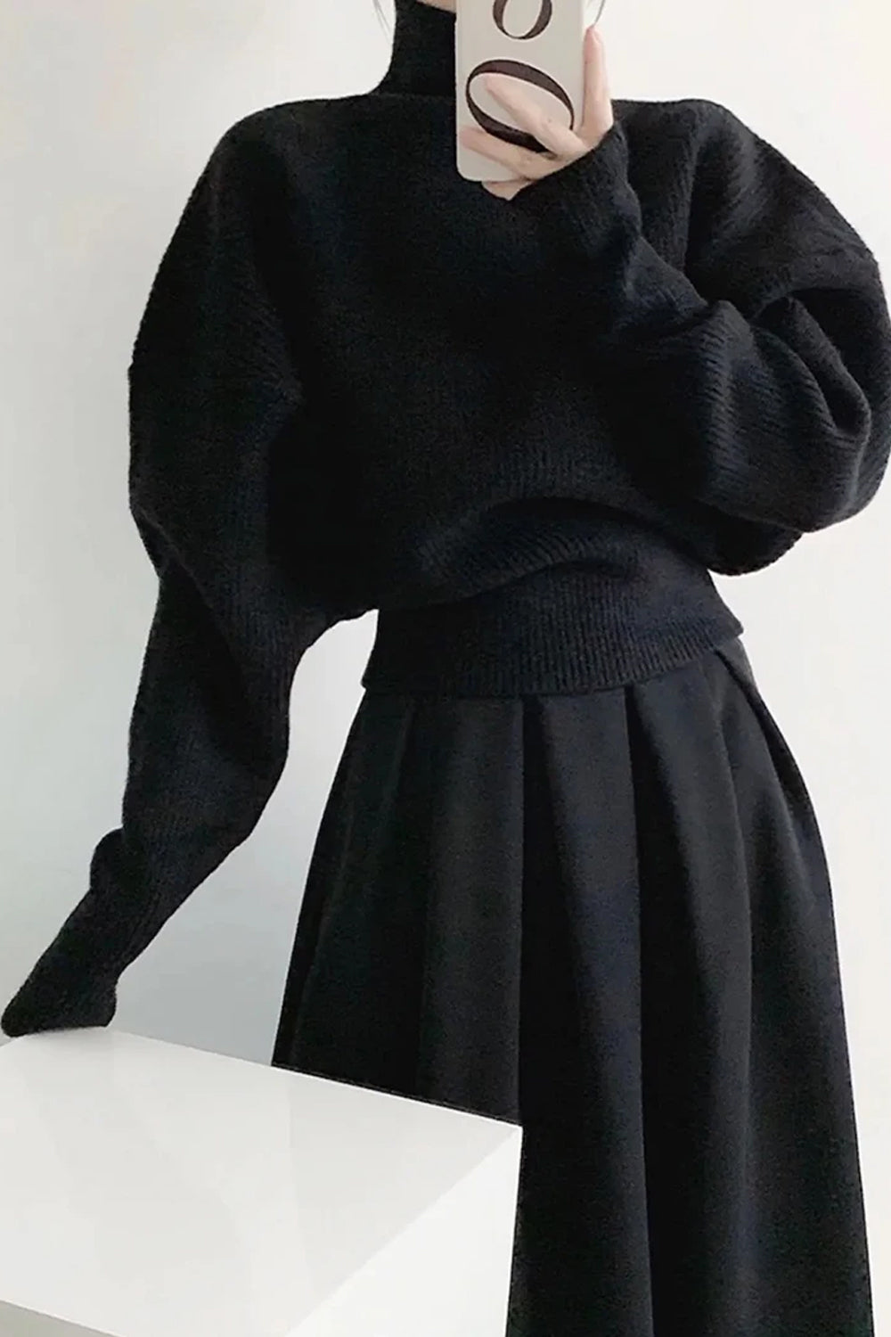 Long Sleeve Knitted Turtleneck Office Sweater