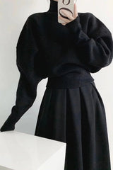 Long Sleeve Knitted Turtleneck Office Sweater