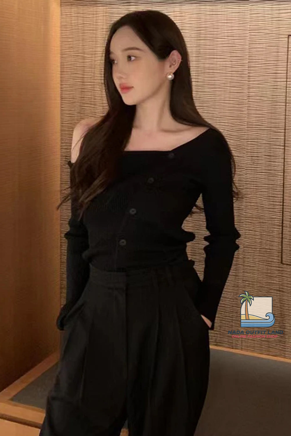 Long Sleeve Sexy Off Shoulder Irregular Knitted Sweater
