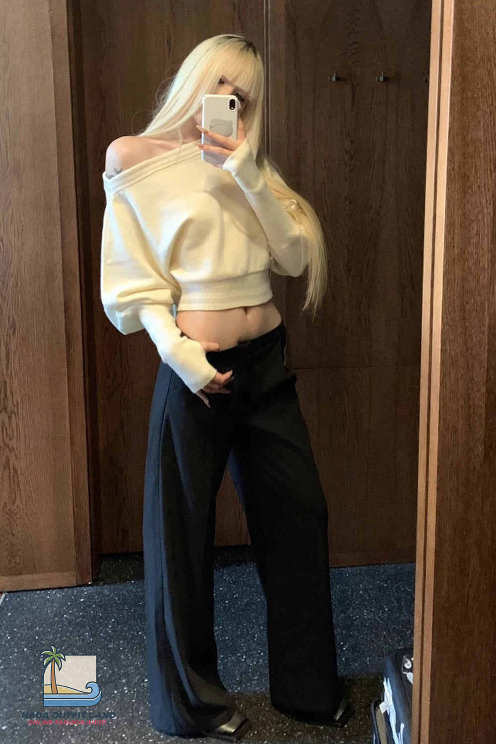 Long Sleeve Sexy One Shoulder Knitted Sweater