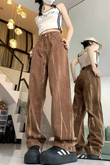 High Waist Retro Brown Jeans Pants
