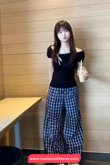 Short Sleeve Off Shoulder Pink Bow Casual Shirt