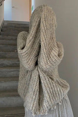 Loose Thick Knitted Zipper Hooded Sweater