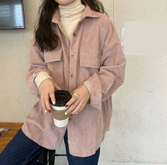 Loose Retro Corduroy Shirts Jacket