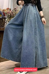 High Waist Loose Wide Leg Denim Long Pants