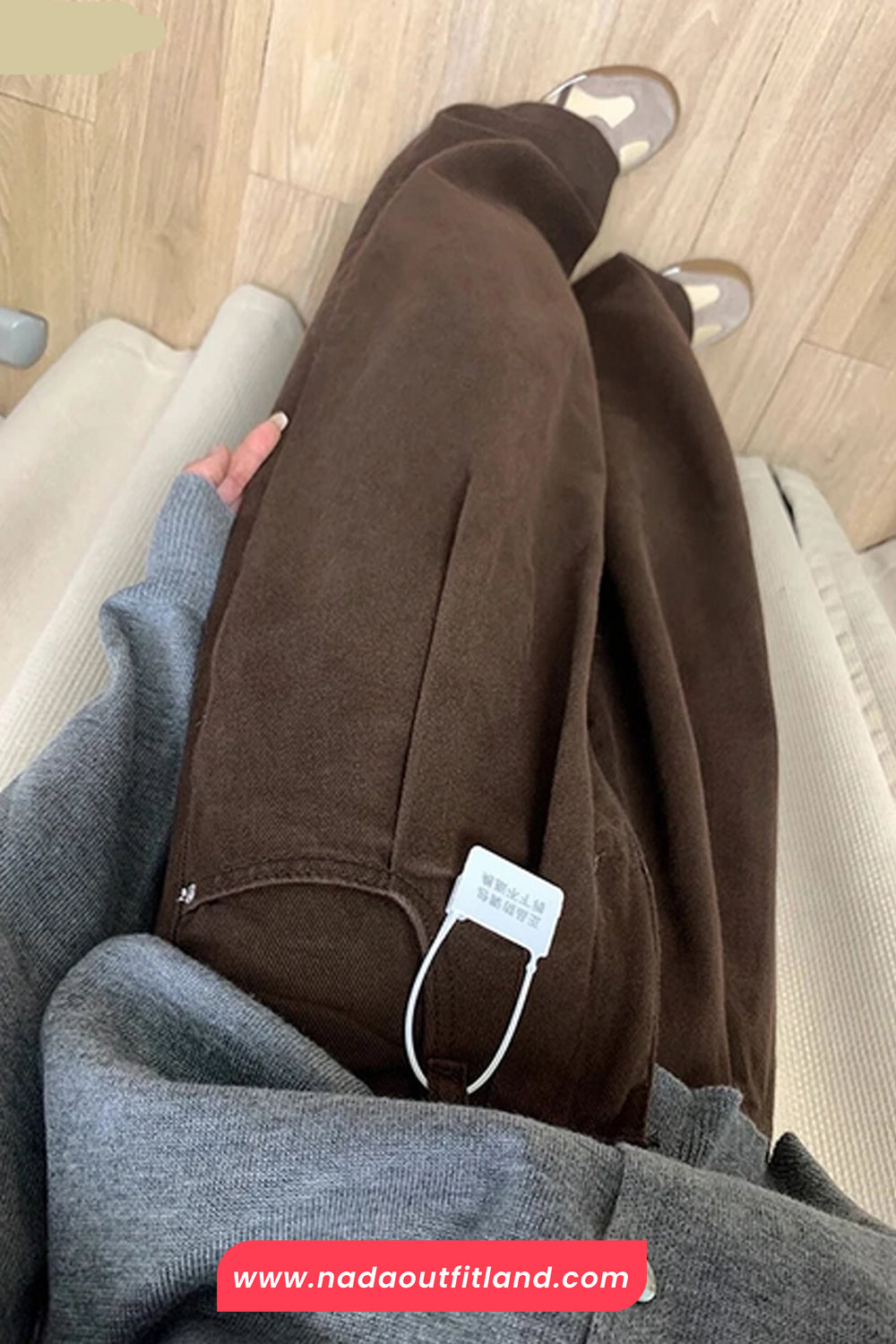 Retro Loose Coffee Colors Denim Pants