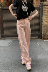 High Waist Light Pink Jeans Pants