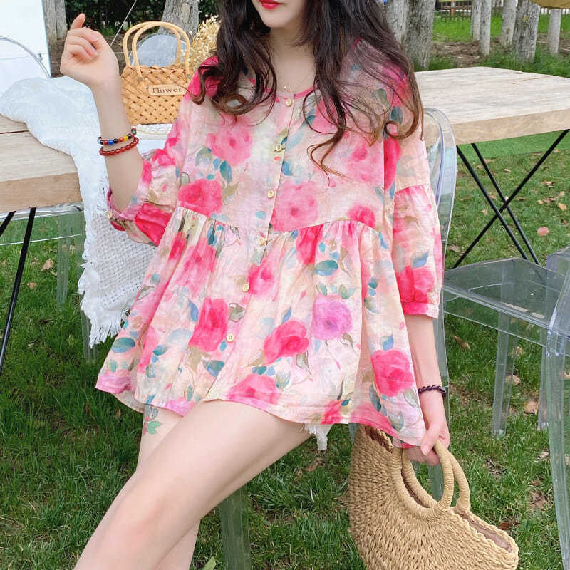 Stylish Floral Loose Elegant Shirt
