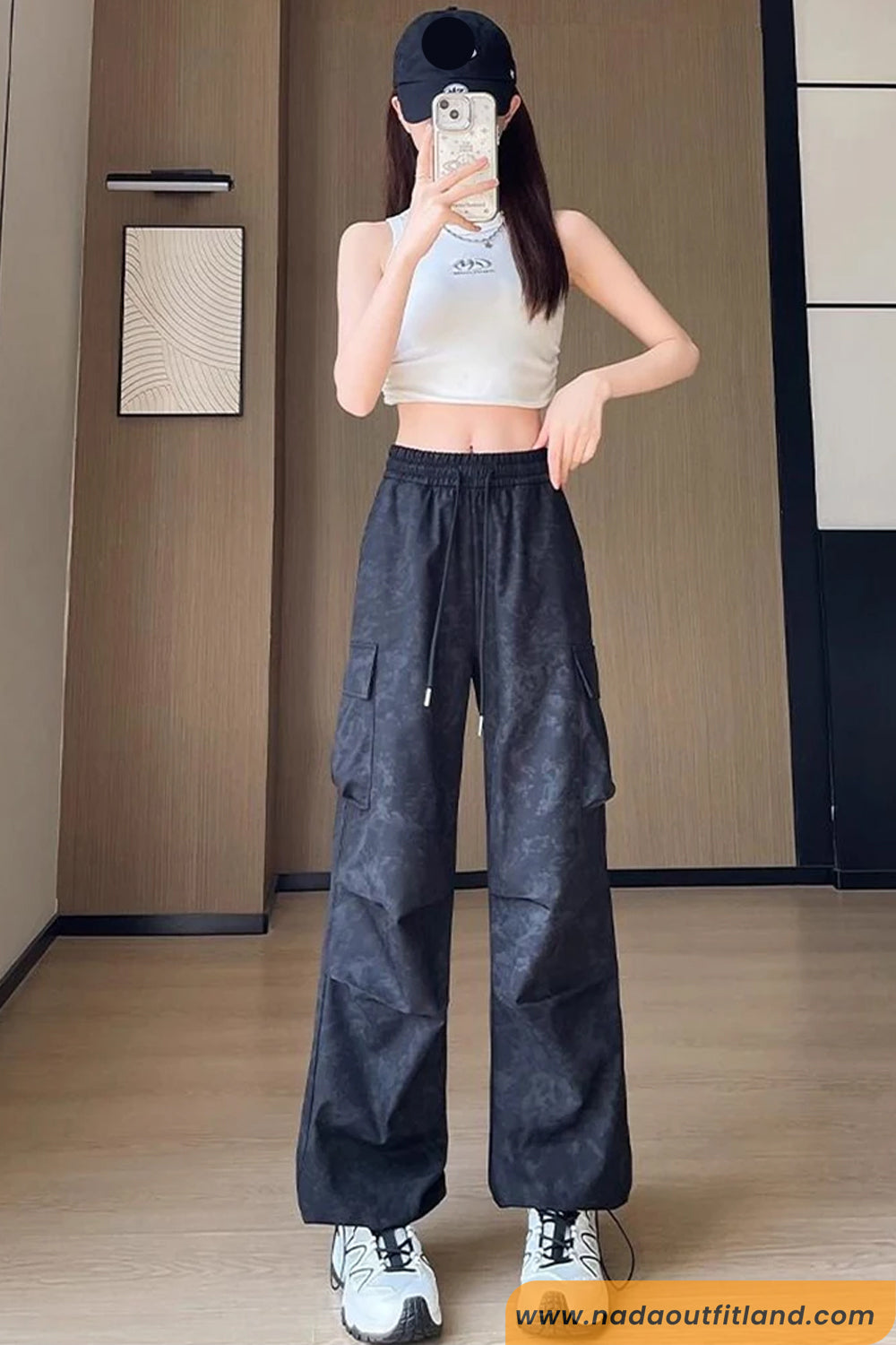 Loose Cargo Pockets Tie Dye Style Long Pants