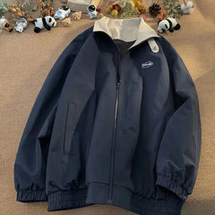 Loose Vintage Collar Basic Jackets