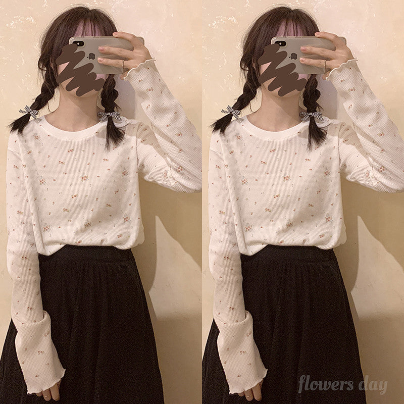 Retro Florals Casual Slim Sweater