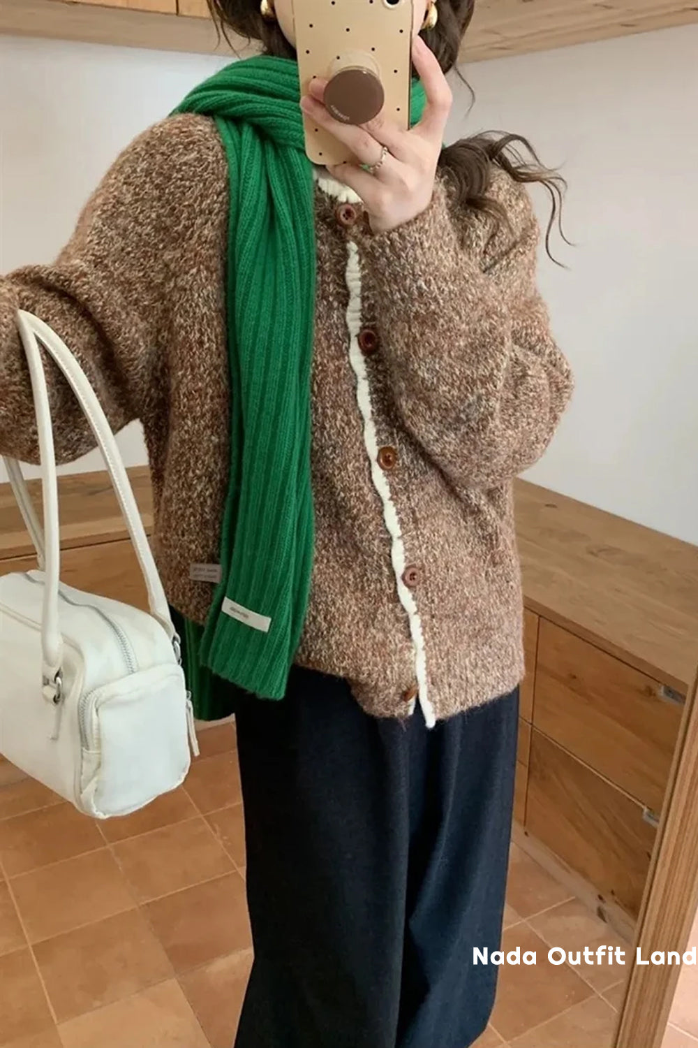 Long Sleeve Classic Button O-Neck Cardigan Sweater