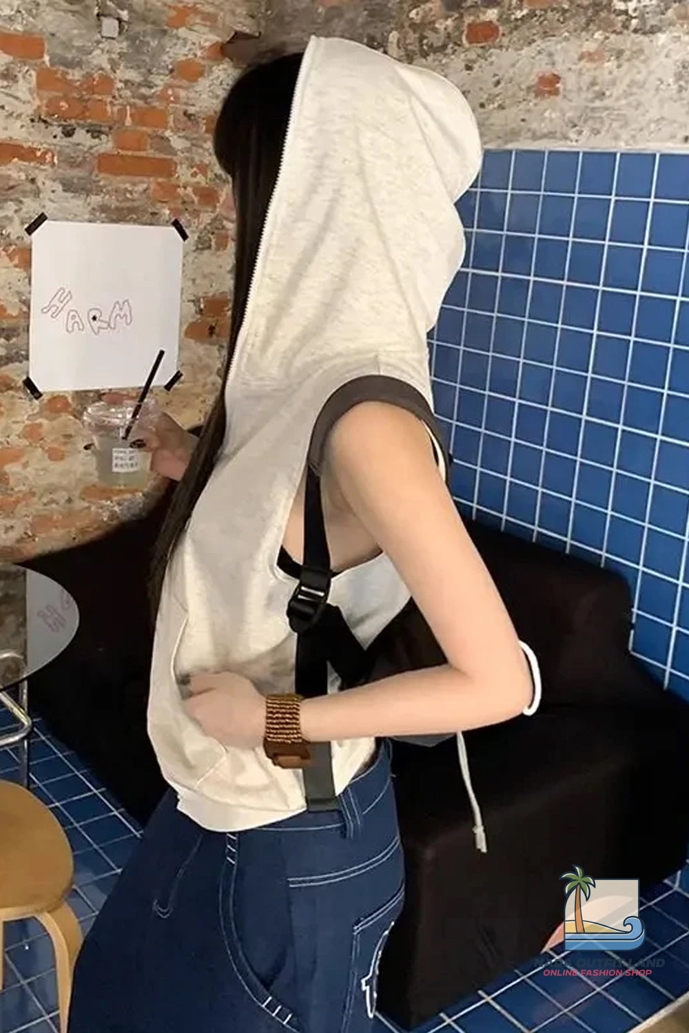 Sleeveless Hooded Zipper Summer Sweatshirt