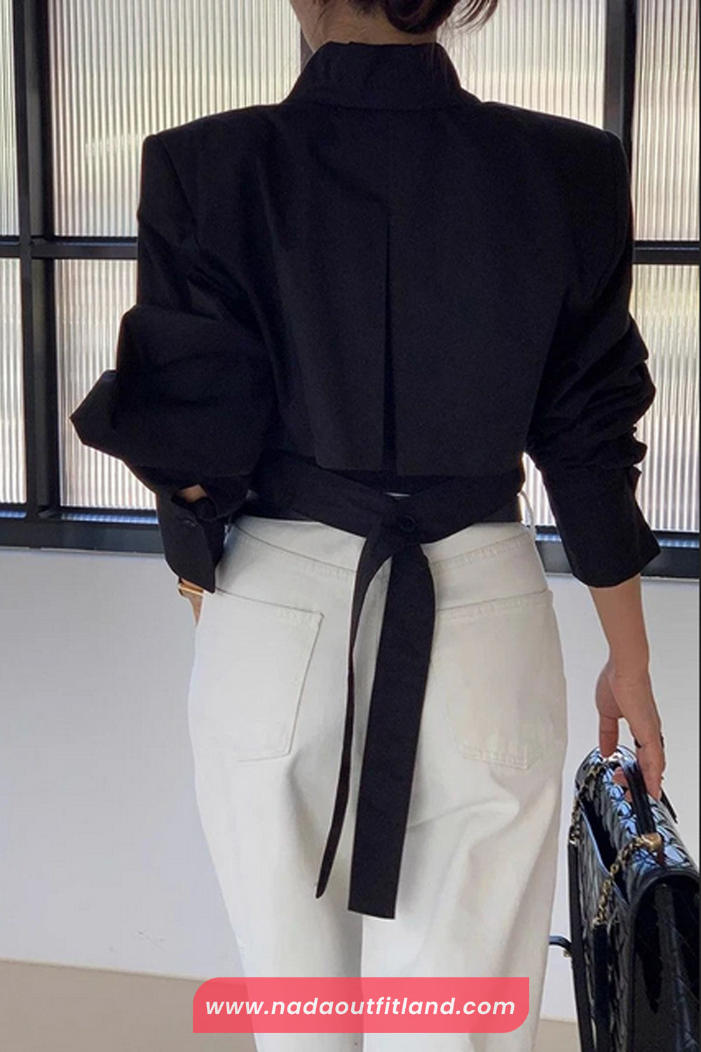 Long Sleeve Lace Back Bandage Blouse Shirts