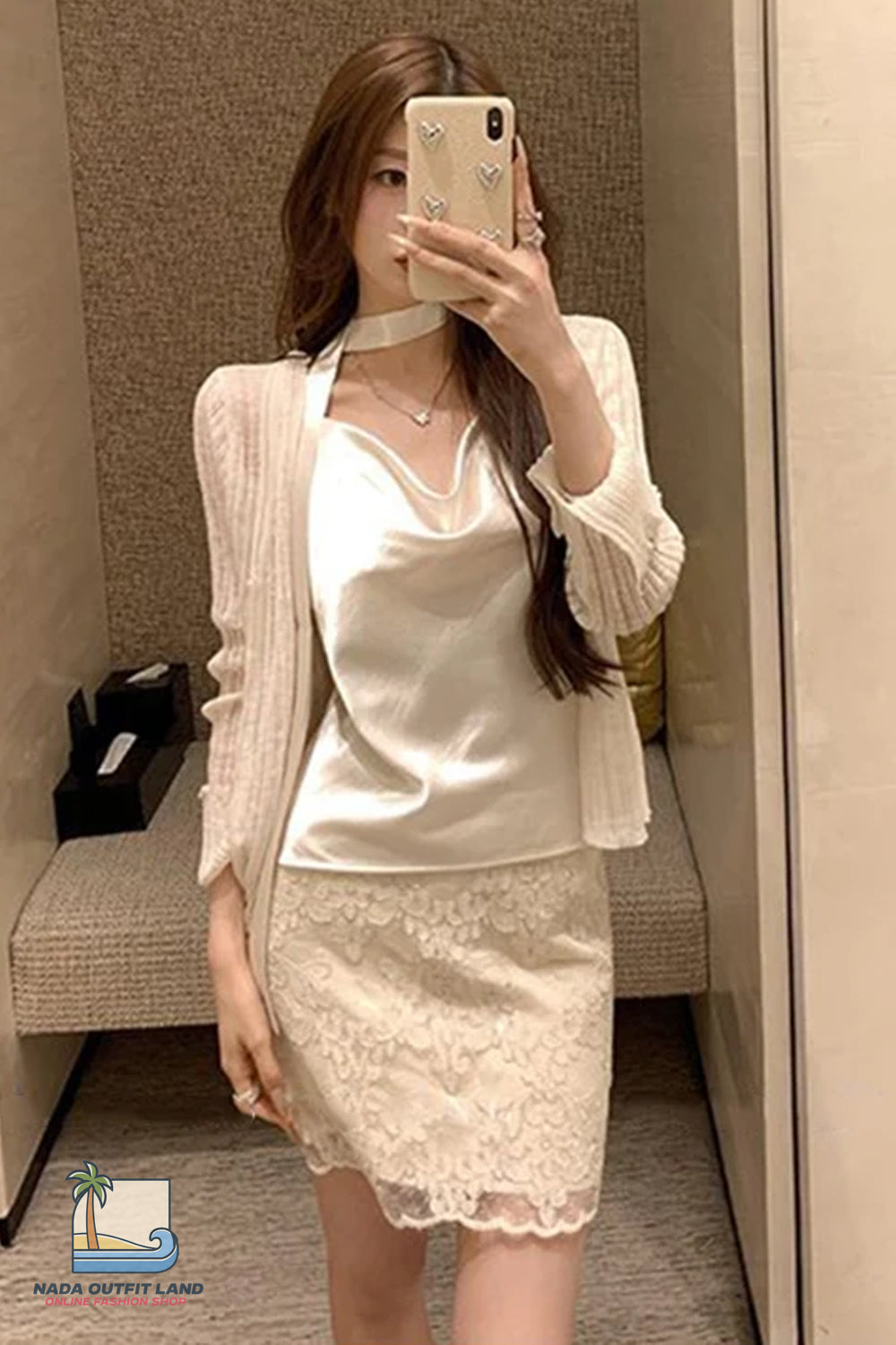 Elegant Lace Floral Embroidered Mini Skirt