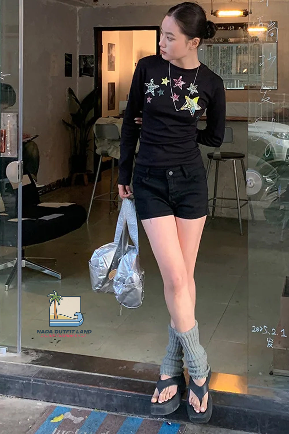 Long Sleeve Stars Aesthetic Pattern Shirt
