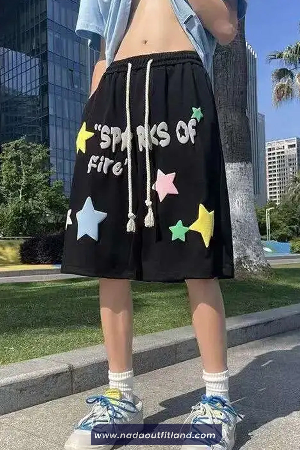 Loose Stars Pattern Printed Homewear Shorts