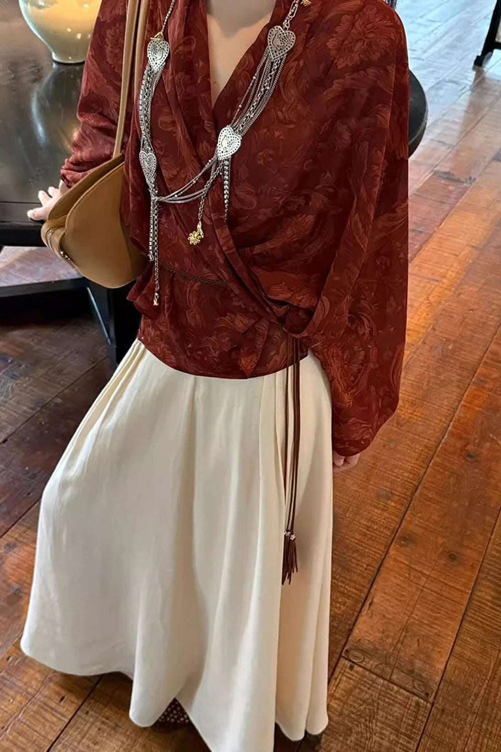 Loose V-Neck Elegant Summer Chiffon Blouse Shirt