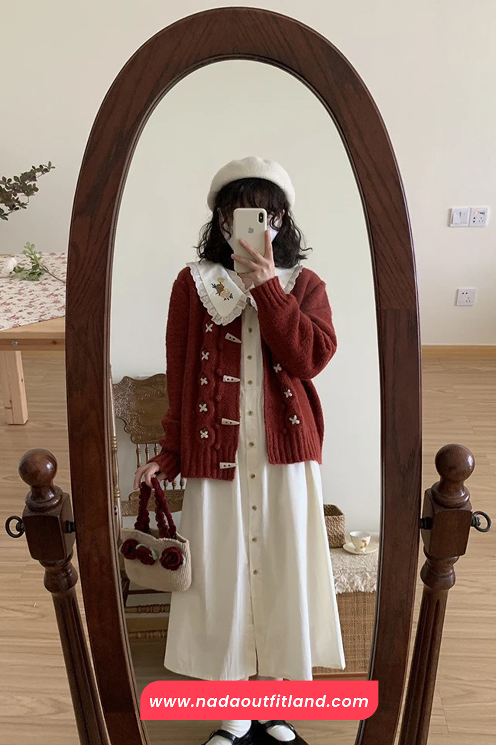 Long Sleeve Vintage Floral Embroidered Cardigan Sweater