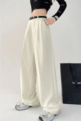 High Waist Loose Straight Office Long Pants