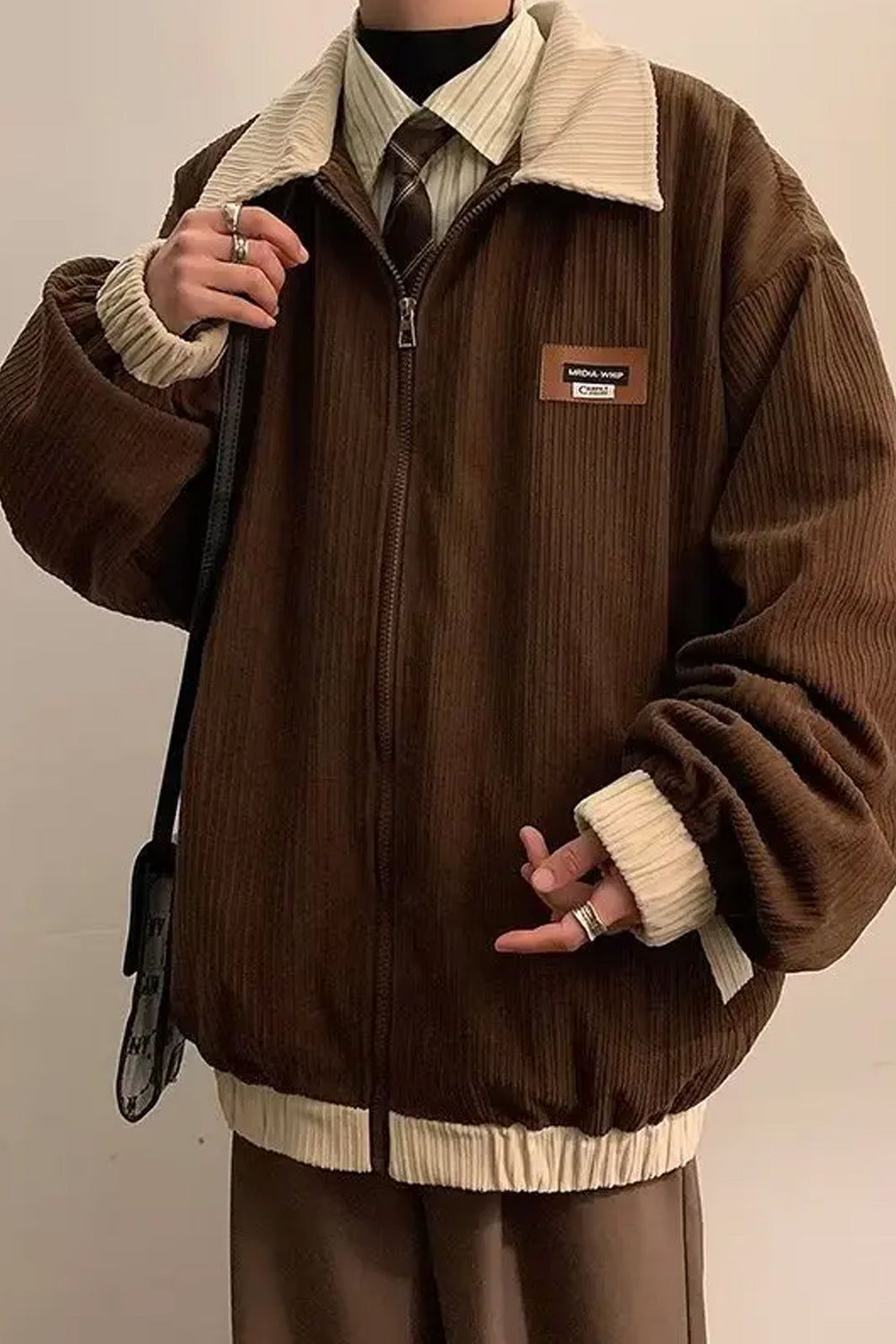 Vintage Lapel Collar Loose Men Jacket