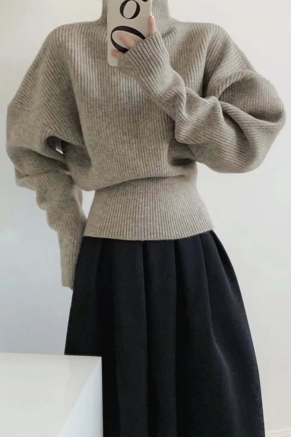 Long Sleeve Knitted Turtleneck Office Sweater