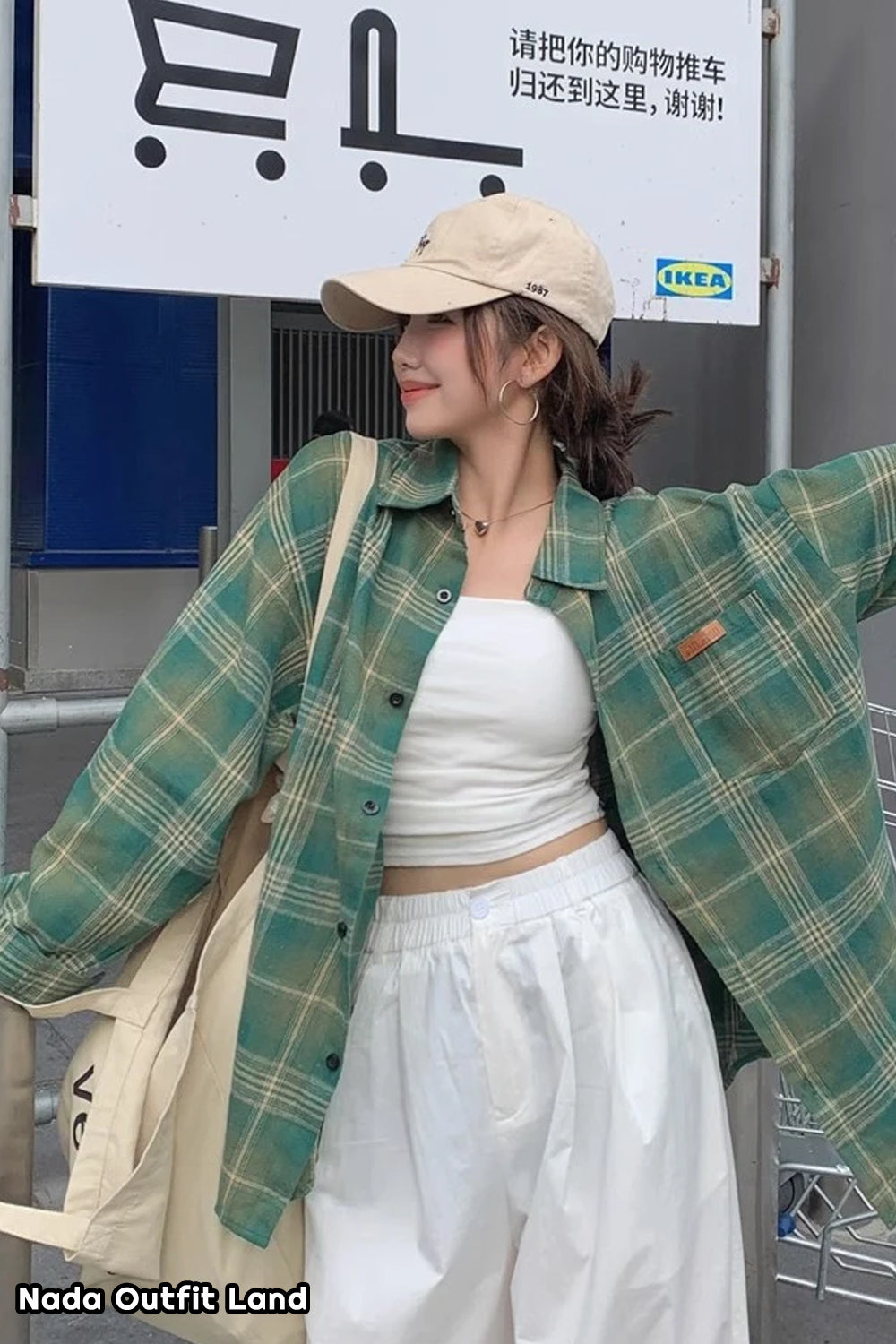 Long Sleeve Vintage Plaid Loose Blouse Shirts