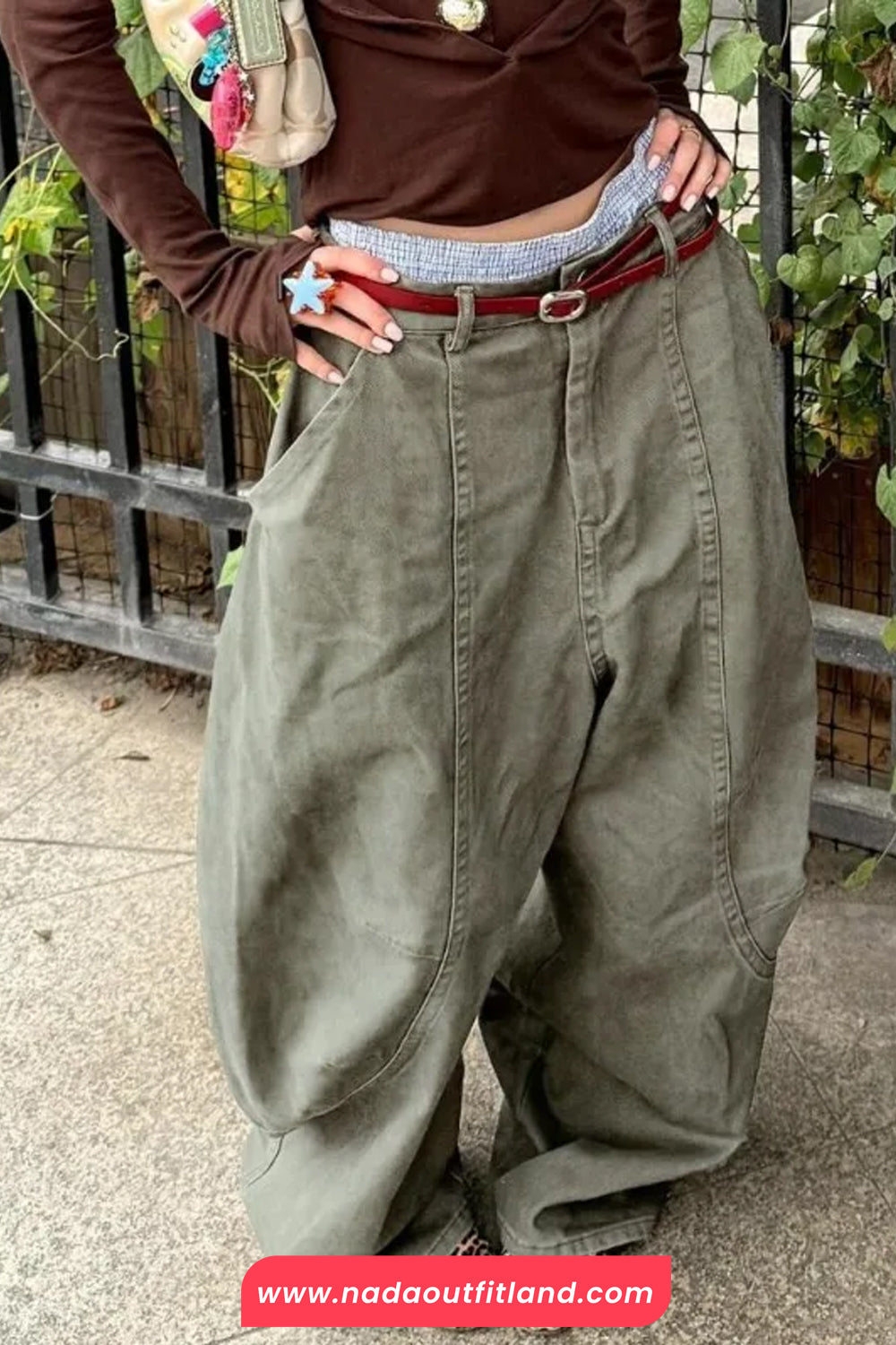 Loose Vintage Pockets Wide Leg Pants