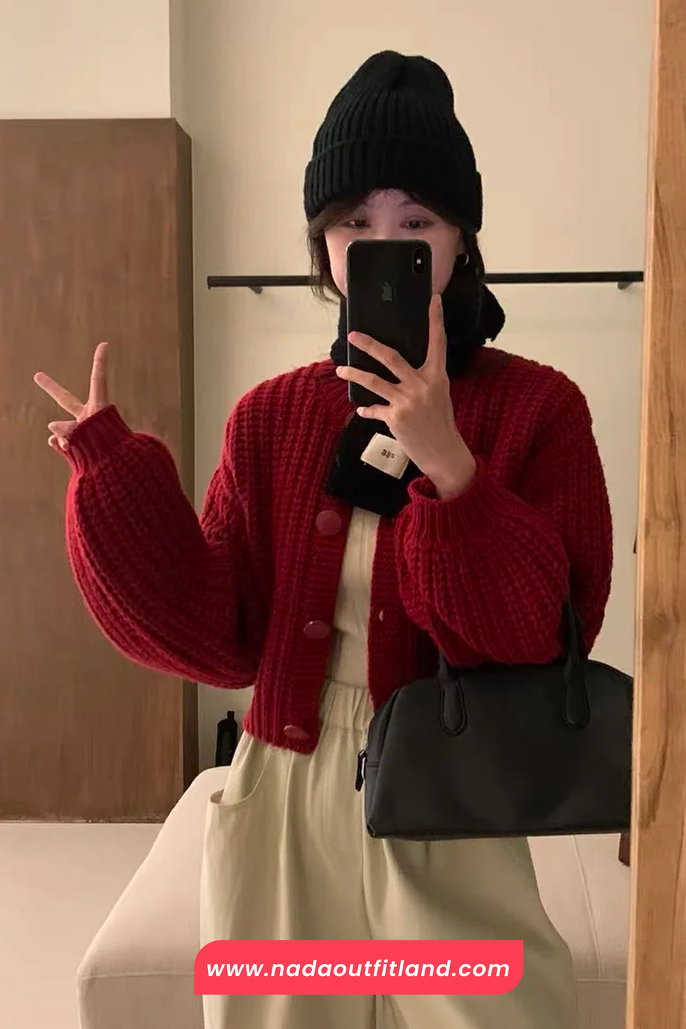 Long Sleeve Knitted Short Cardigan Sweater