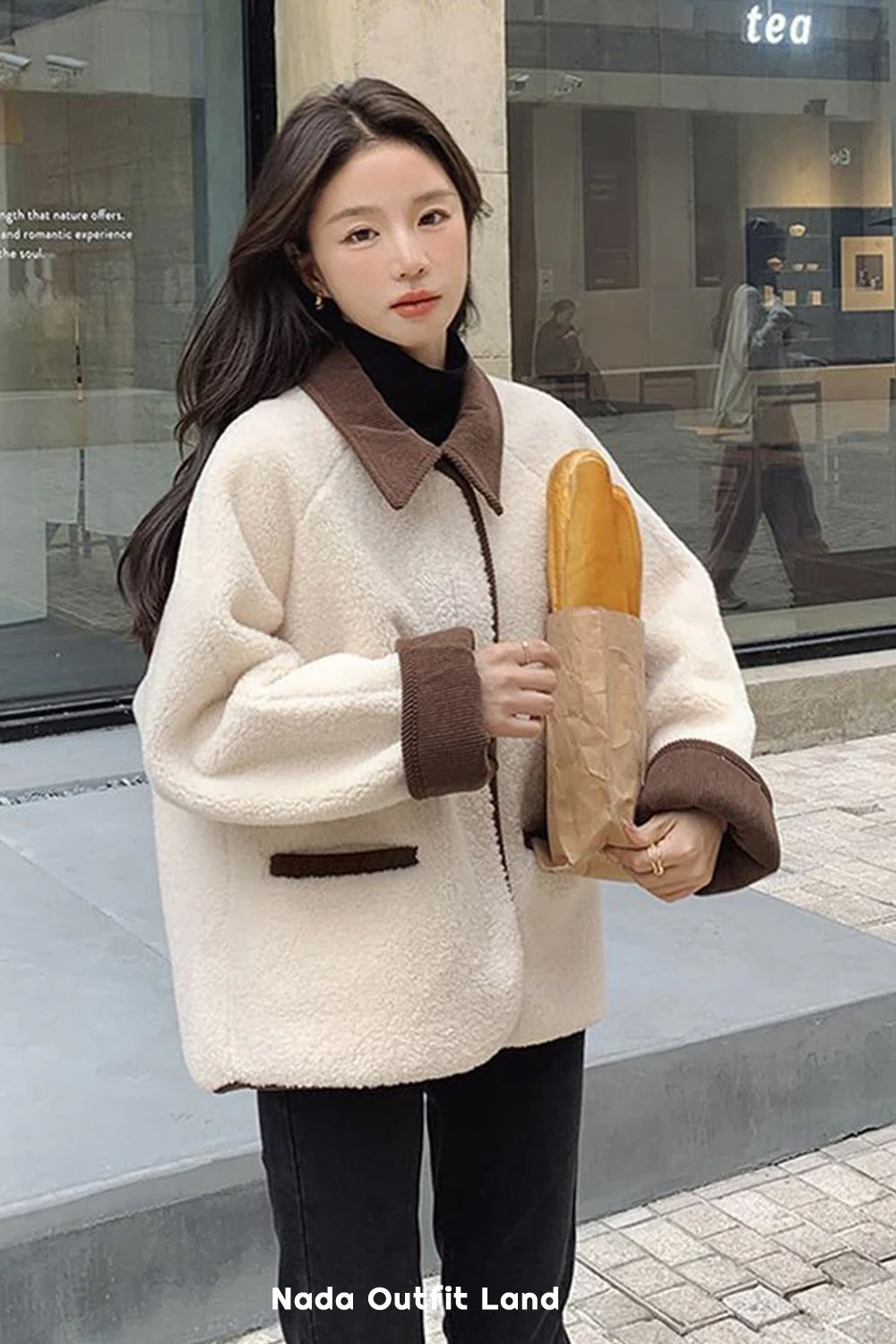Loose Vintage Faux Wool Lapel Collar Jacket