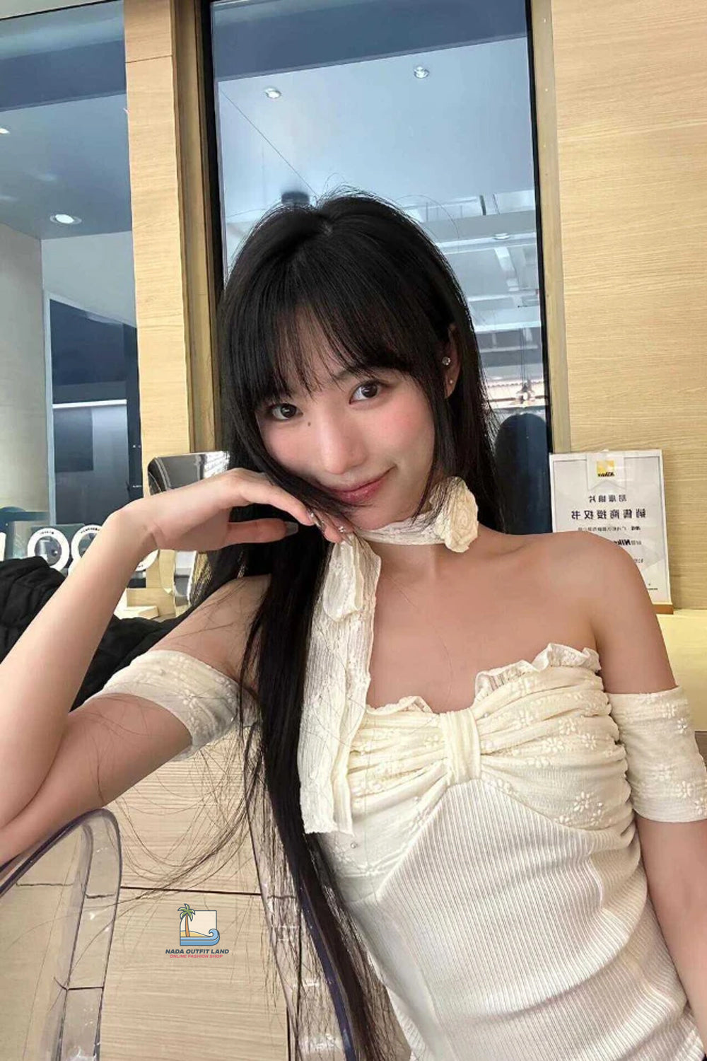 Sexy Cute Slash Neck Lace Bow Crop Tops