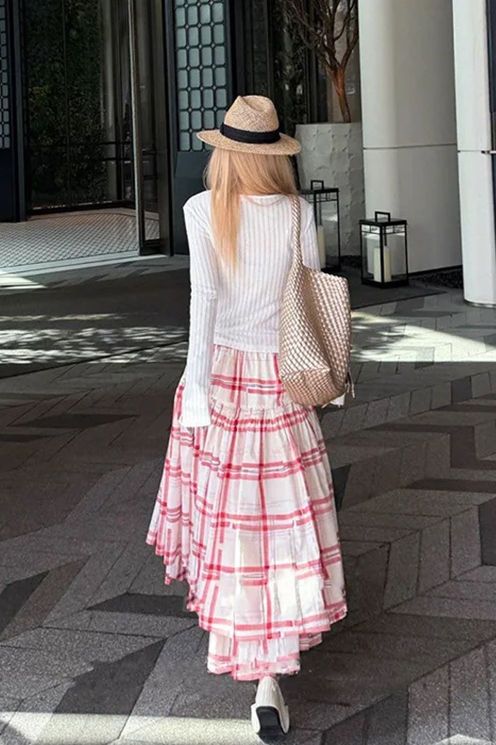 Loose Sweet Red Plaid Cute Skirts